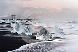 Ice blocks in the evening light