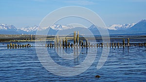 Kachemak Bay Snow Capped Kenai Mountains Homer Alaska photo