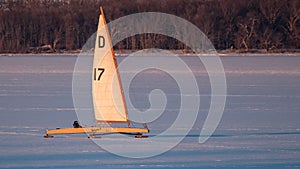 Ice Boat Sailing on Lake Pepin