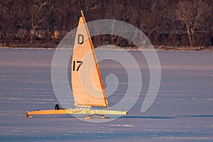 Ice Boat Sailing on Lake Pepin