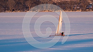 Ice Boat Sailing on Lake Pepin