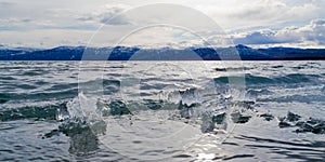 Ice-Break at Lake Laberge, Yukon Territory, Canada