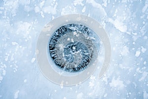 Ice Bubble on a frozen lake