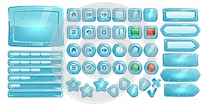 Ice buttons for ui game, gui elements
