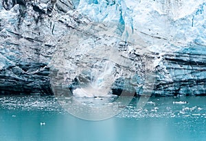 Ice calving on the Margerie Glacier, Glacier Bay National Park, Alaska