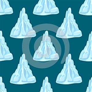 Ice caps snowdrifts icicles seamless pattern arctic snowy cold water winter decor vector illustration.