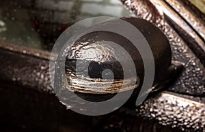 Ice on the car mirror