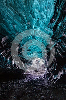 Ice cave in VatnajÃ¶kull glacier Iceland