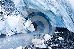 Ice caves near Kverfjoll area, Iceland nature