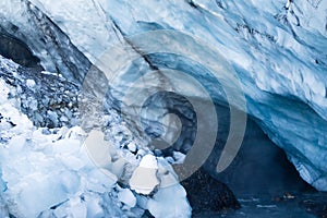 Ice caves near Kverfjoll area, Iceland nature