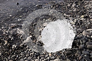 Ice chunks on the shore from the Glacier lagoon JÃ¶kulsarlon