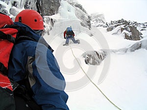 Ice climbers in Scotland