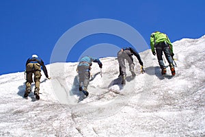 Ice climbing group