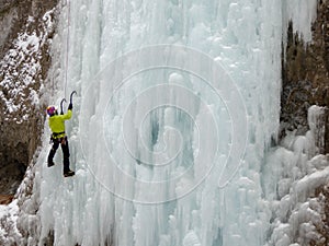 Ice climbing in the Serrai di Sottoguda
