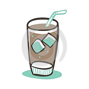 ice coffee drink. Vector illustration decorative design