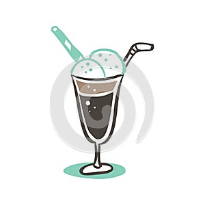 Ice coffee drink.. Vector illustration decorative design