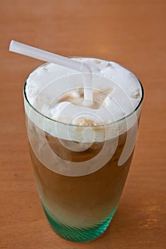 Ice coffee in glass