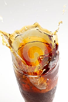 Ice coffee poured vigorously