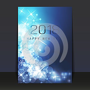 Ice Cold Blue Pattered Shimmering New Year Card, Flyer or Cover Design