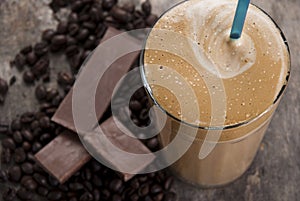 Ice cold coffe greek speciality frape photo