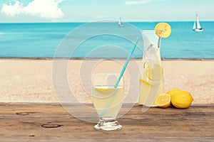 Ice cold lemonade at the beach