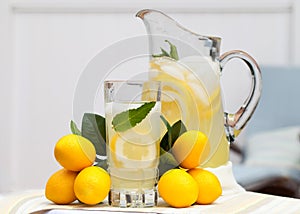 Ice Cold Lemonade With Mint