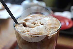 ice cold Nescafe frappe coffee