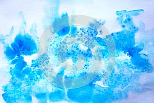 Ice cold snow blue turquoise frosty winter Christmas watercolor paint background texture