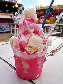 An Ice Cold Strawberry Milkshake
