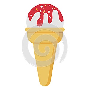 Ice Cone Color Vector icon which can be easily modified or edit