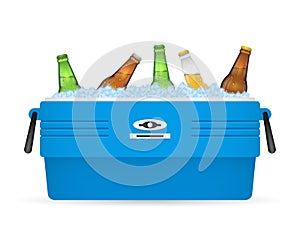 Ice cooler or beer in box vector on white photo