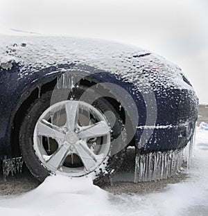Ice Covered Car