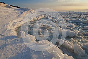 Ice Covered Shoreline Lake Michigan
