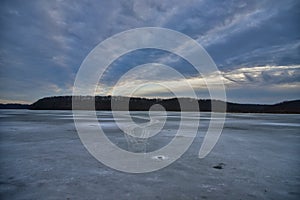 Ice Covered Yellowstone Lake State Park near Blanchardville WI