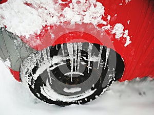 Ice cowered car