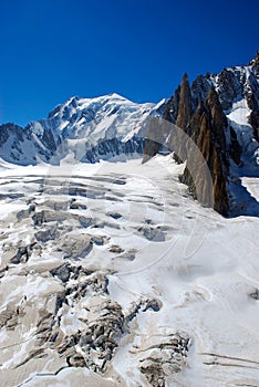 Ice cracks in high Alps