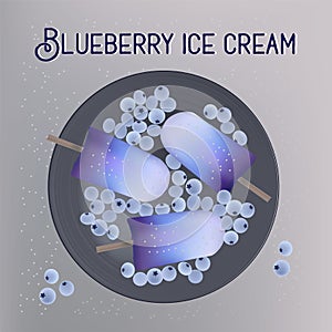 blueberry ice cream with berries