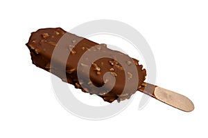 Ice Cream Almond Chocolate Coating on white background