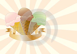 Ice Cream Background with Banner