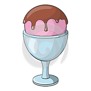 Ice cream ball icon, cartoon style