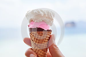 Ice cream on the beach.