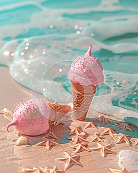 ice cream on beach