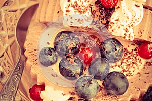 Ice cream and berry fruit