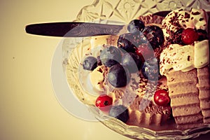 Ice cream and berry fruit