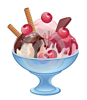Ice cream in a bowl photo