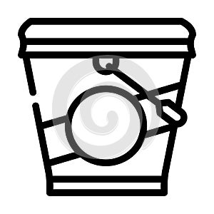 ice cream bucket line icon vector illustration