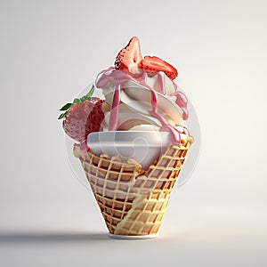 Ice cream with caramel drizzle