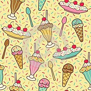 Ice Cream, Cherries and Sprinkles