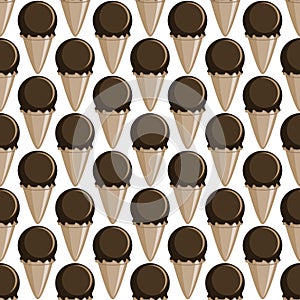 Ice cream choco cone seamless pattern background