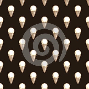 Ice cream choco cone seamless pattern background